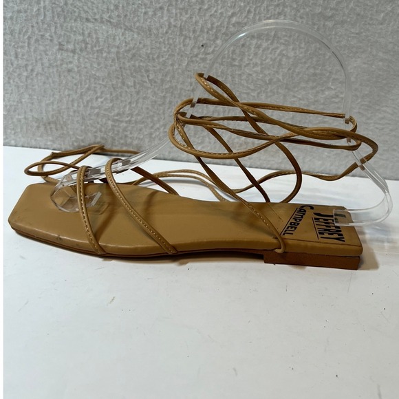 Jeffrey Campbell Lace Up Square Toe Sandals‎ Women's Size 5.5 Tan - Picture 8 of 12